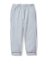 Kid's Twill Pajama Pants in Navy French Ticking