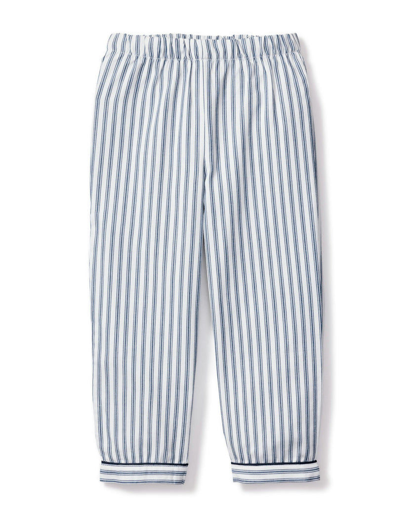 Kid's Twill Pajama Pants in Navy French Ticking