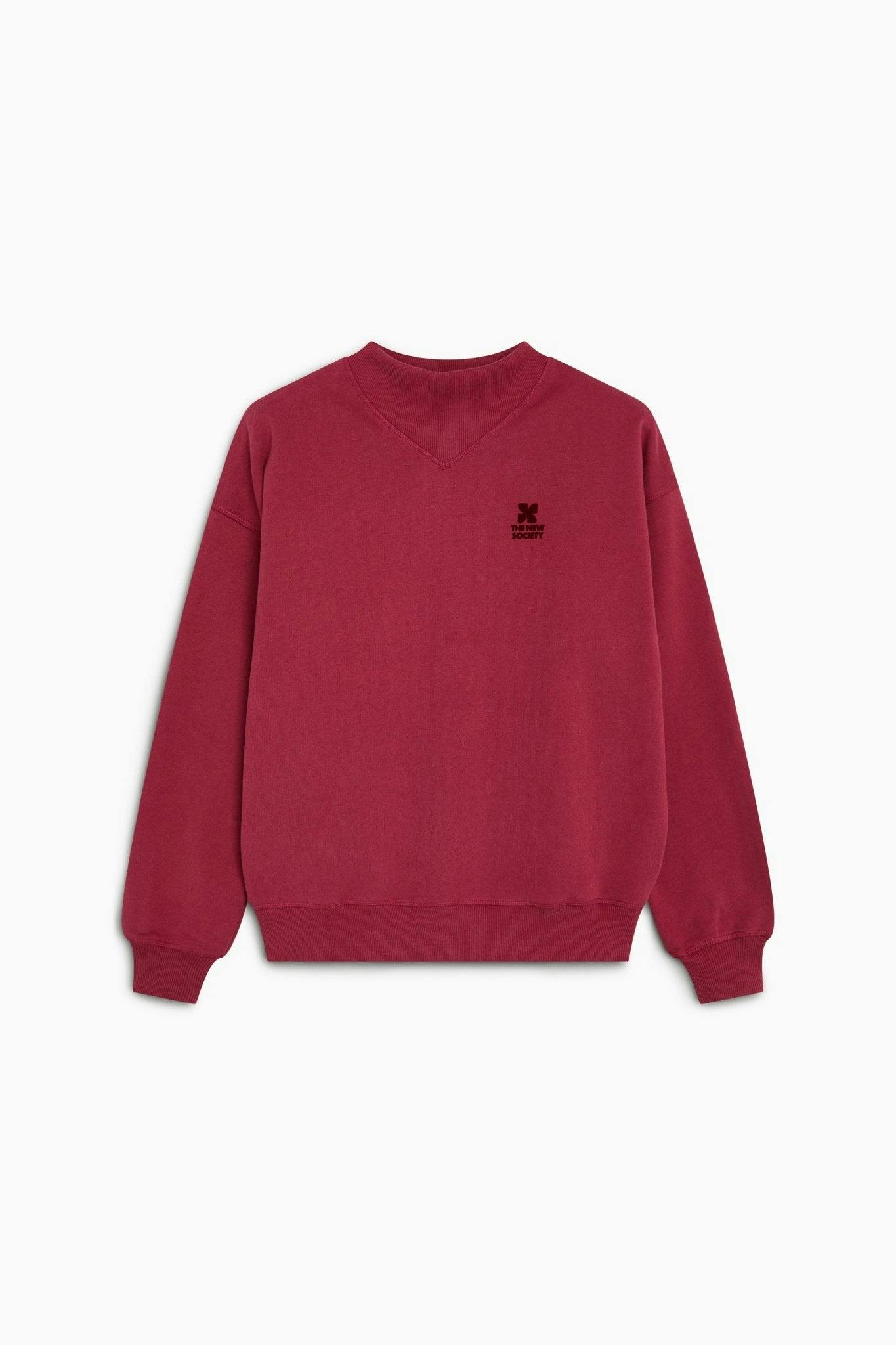 TNS Logo Rib Collar Woman Sweatshirt Rumba Red