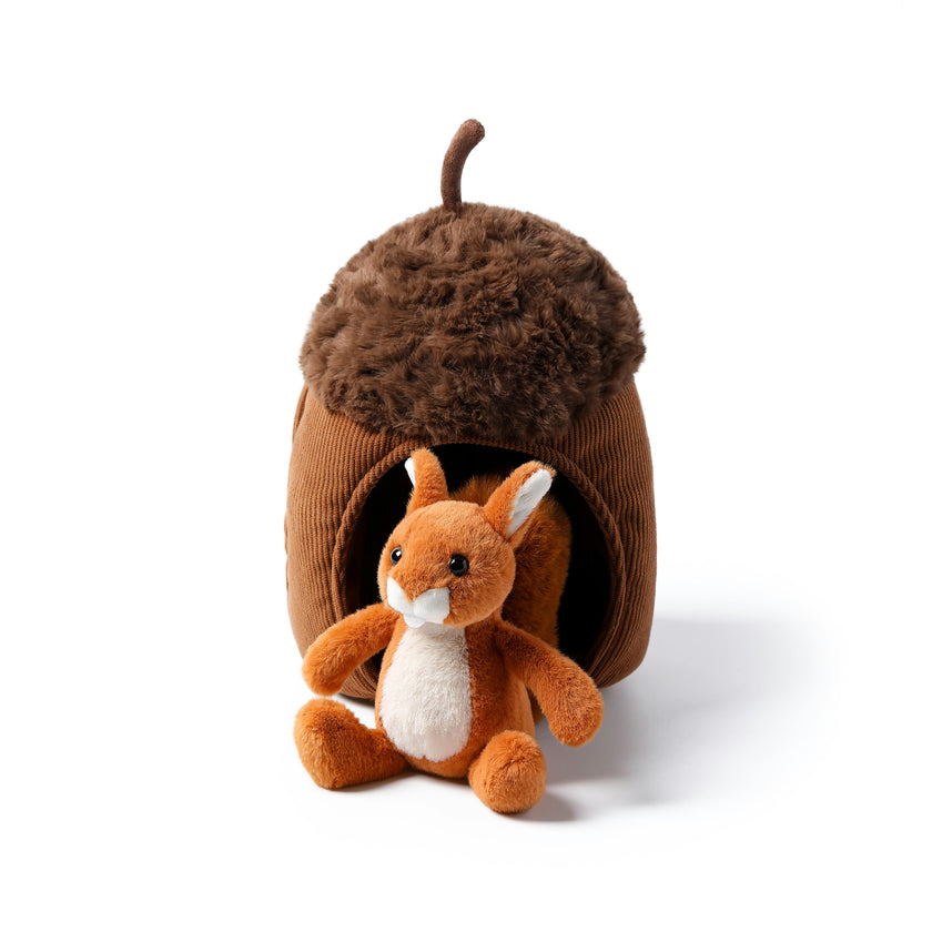 McHugs Oak Squirrel House Scene Weighted Plush 18cm