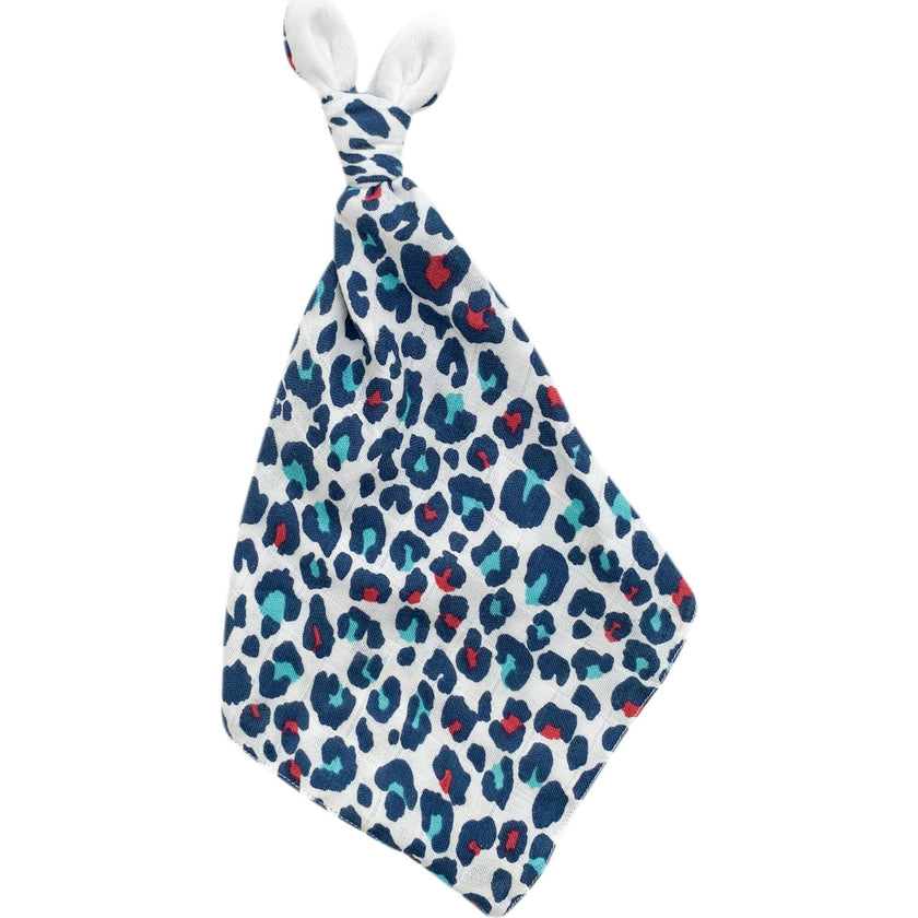 Leopard Print Double Lay Knotted Muslin Lovey