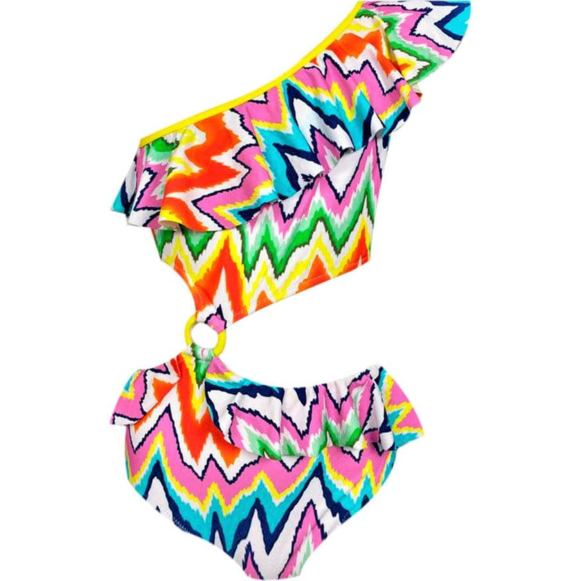 Dolly Ruffle One-Shoulder One-Piece Swimsuit