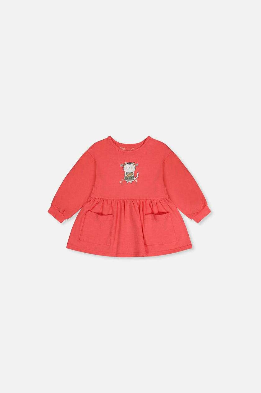 Baby Organic Cotton Tunic Coral Pink