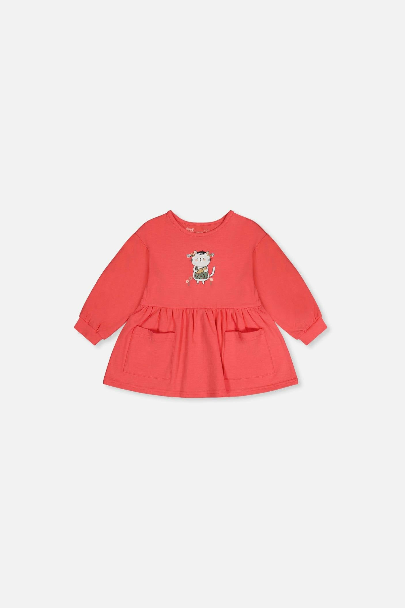 Baby Organic Cotton Tunic Coral Pink