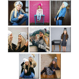 Ribbed Merino Wool Faux Fur Pom Pom Hat
