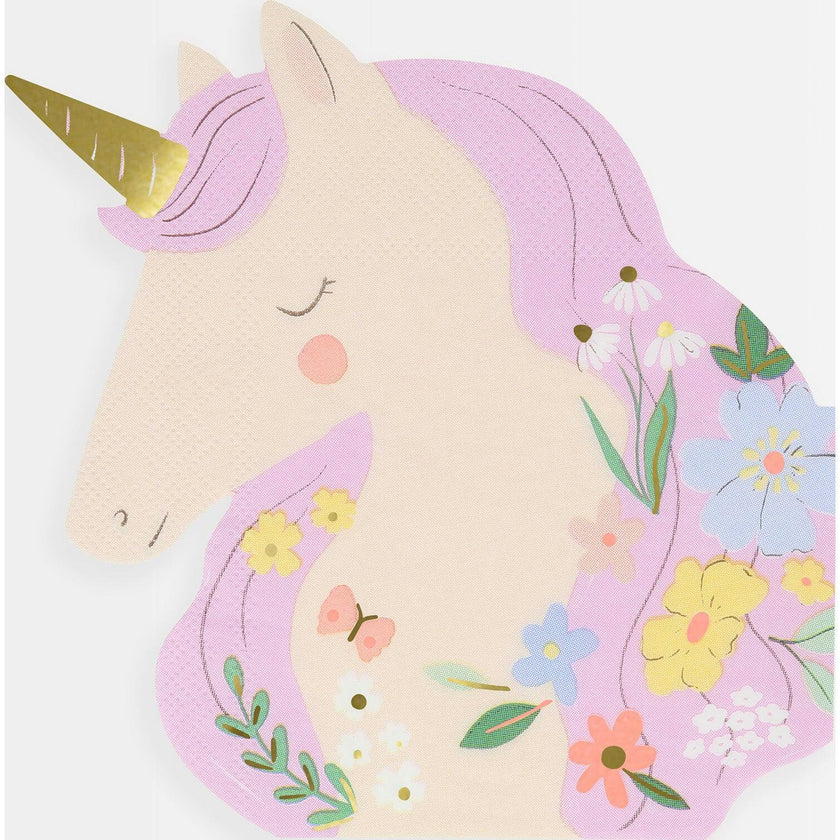 Meadow Unicorns Shaped Napkins