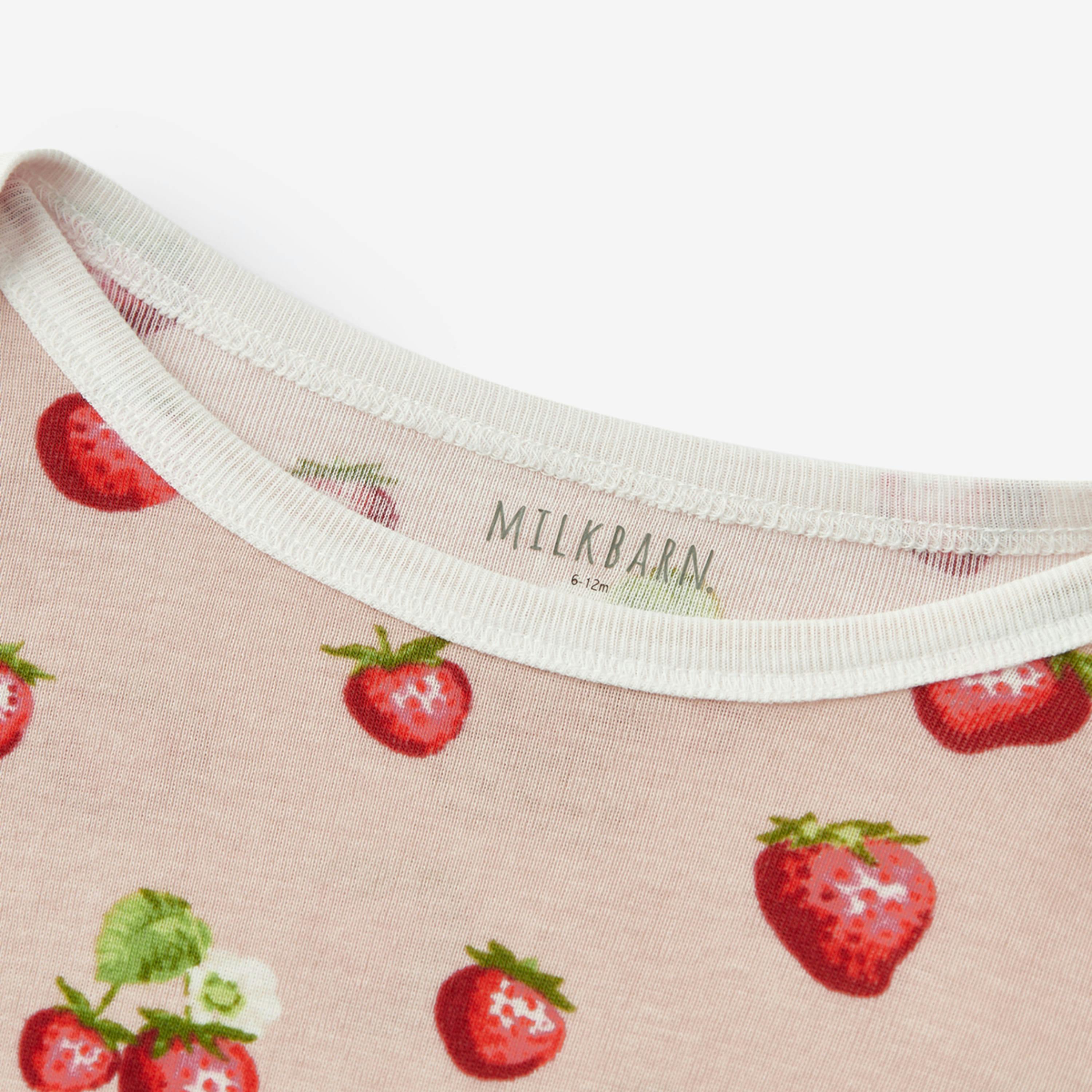 Strawberry Organic Cotton Long Sleeve One Piece
