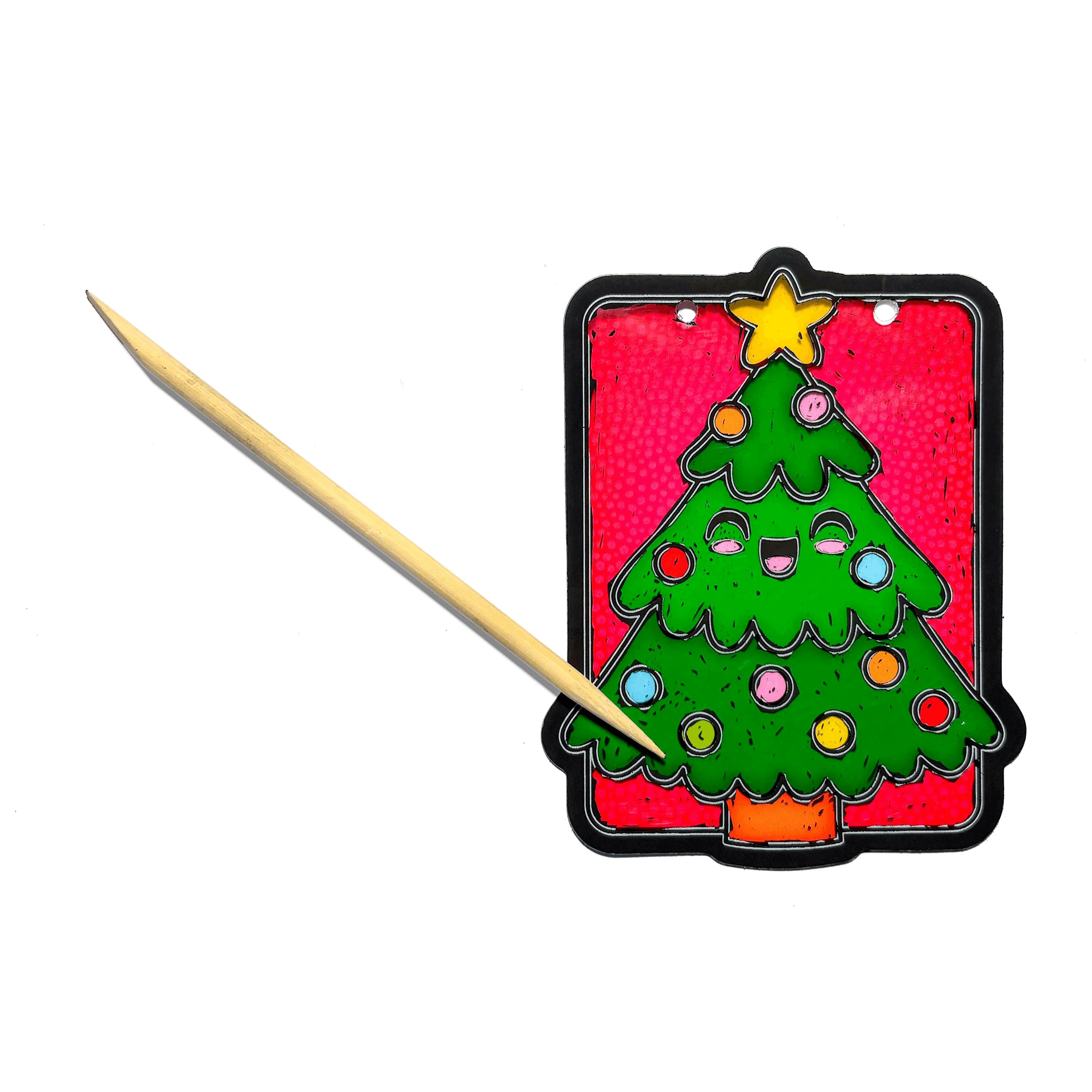 Scratch & Scribble Mini Window Banner Kit - Festive Friends - 6 Cards