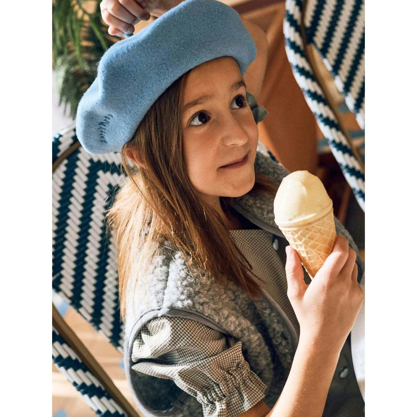 children's wool beret - blue stars