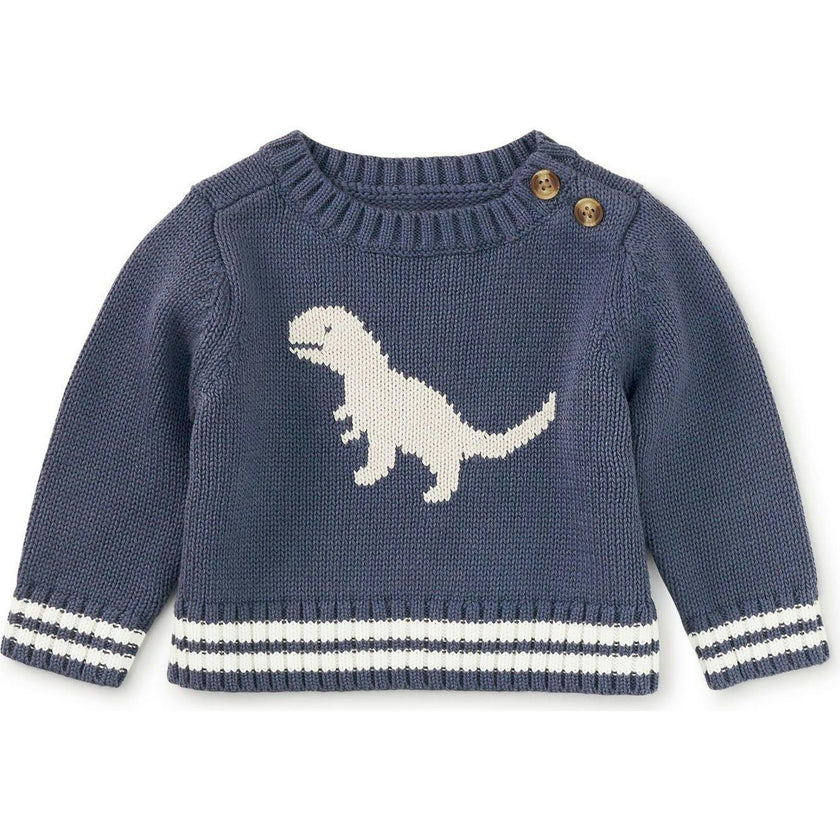 Baby Dino Sweater, Blue