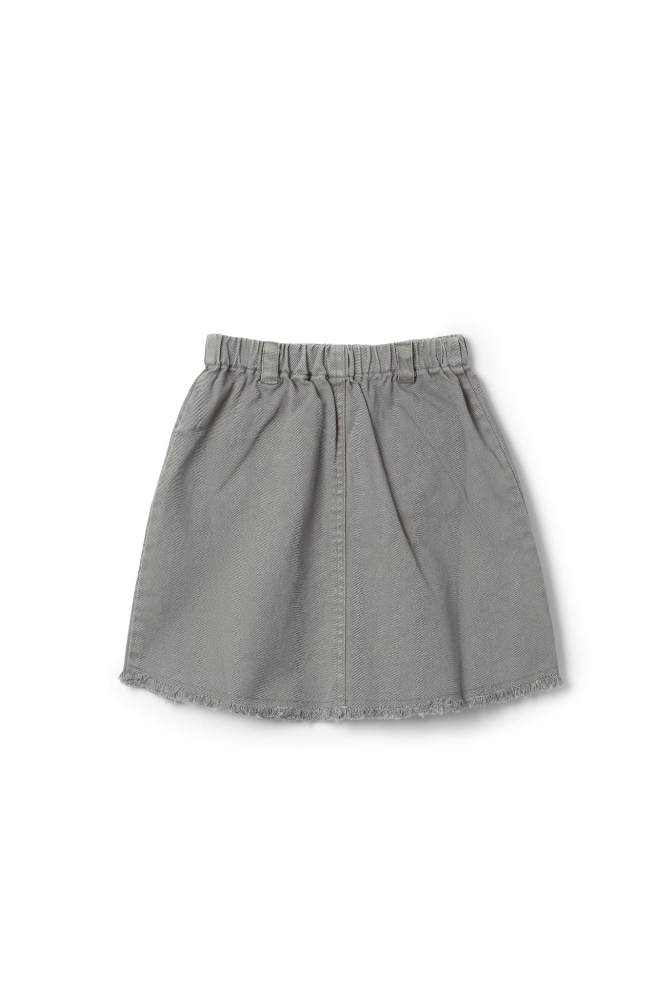 Denim Scalloped Pockets Skirt