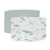 Cotton Muslin Pillowcase 2 Pack - Whales