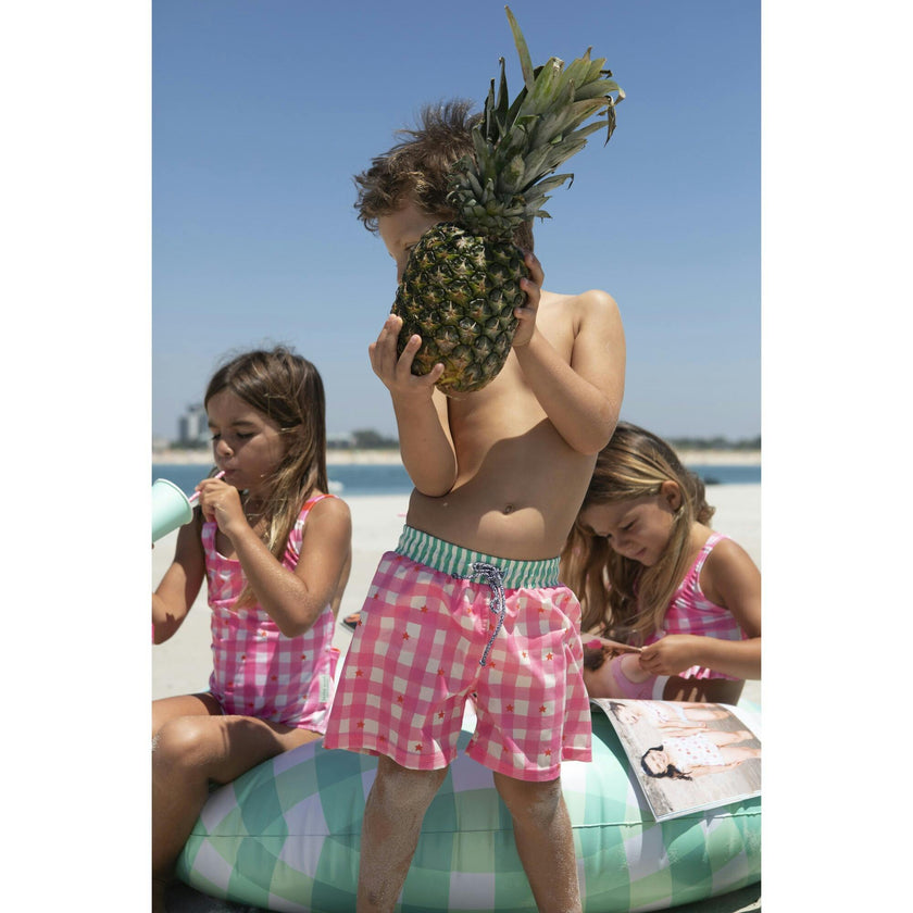 Gingham stars classic swim shorts
