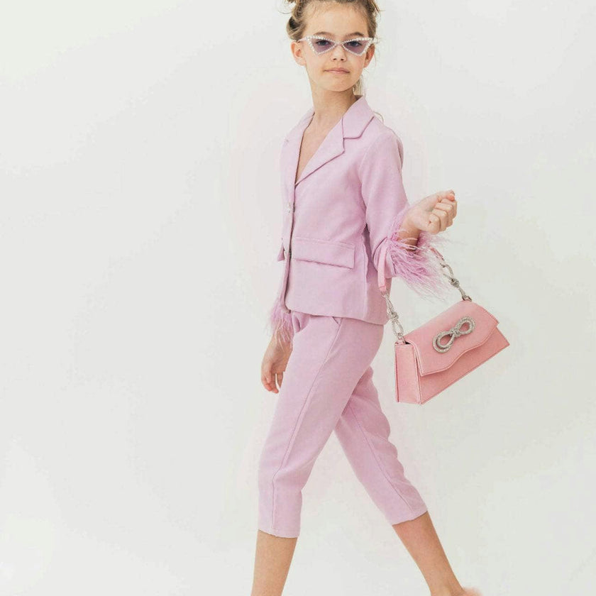 Women’s Feather Trims Suit Lavender