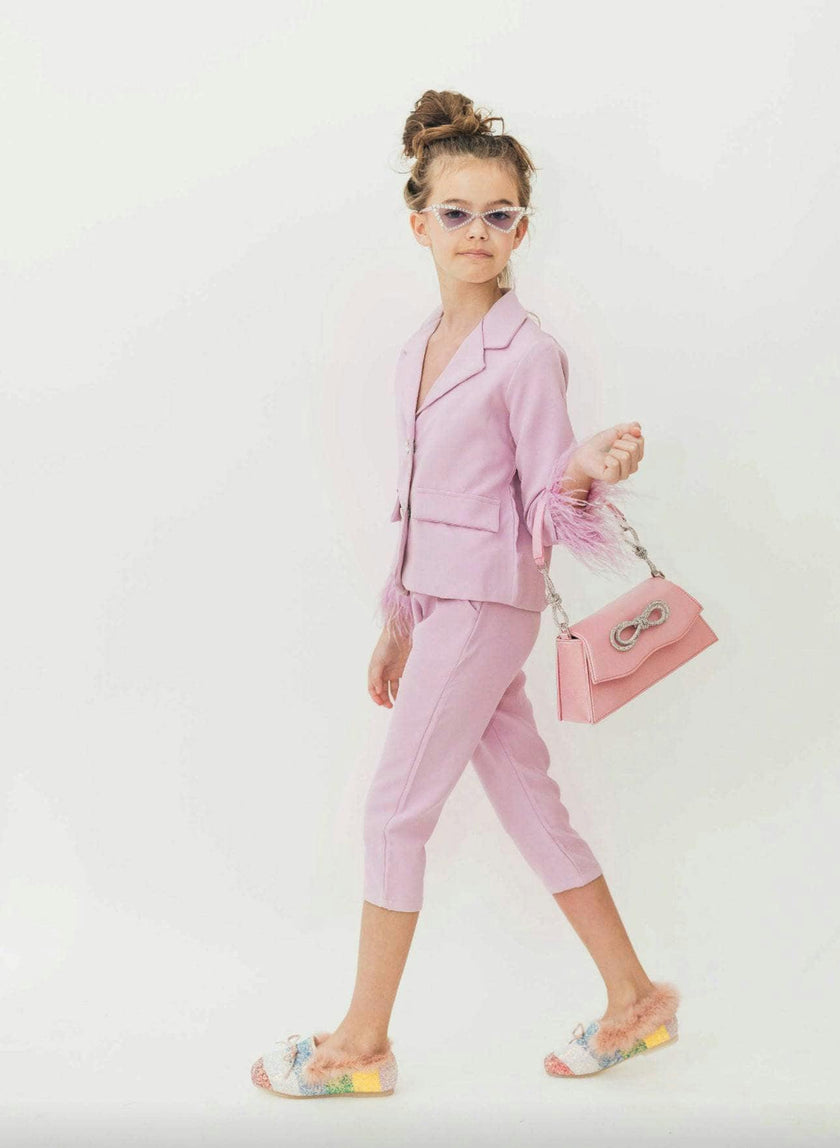 Women’s Feather Trims Suit Lavender