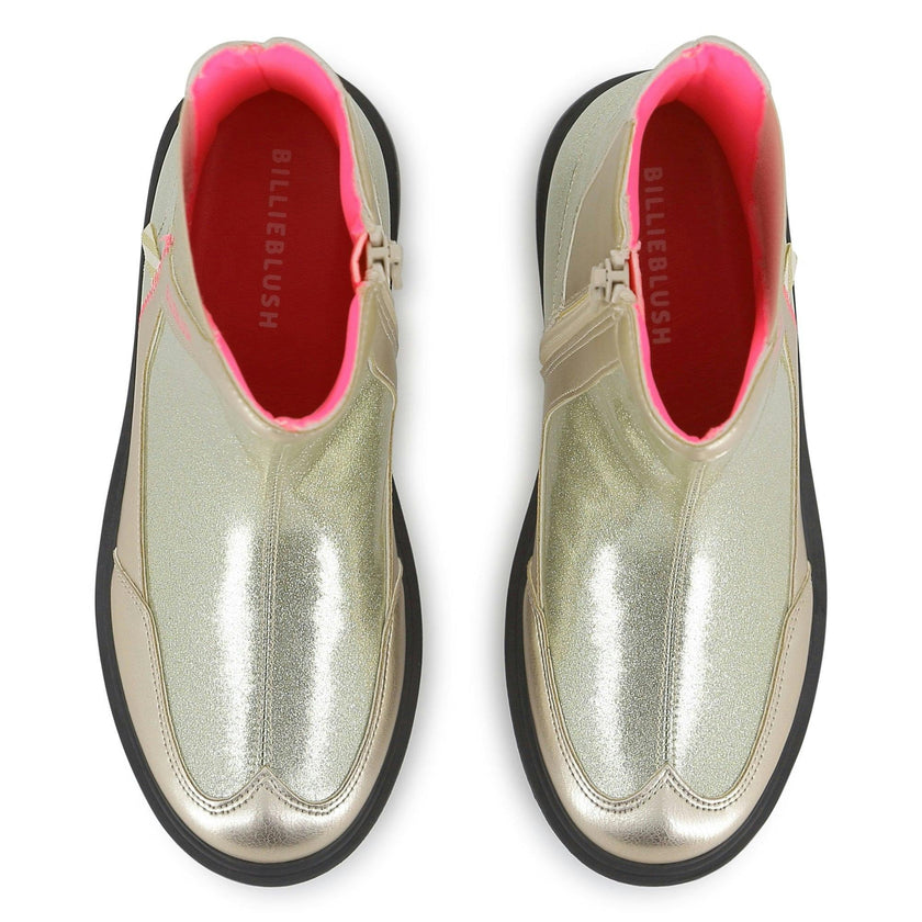 Metallic ankle boots