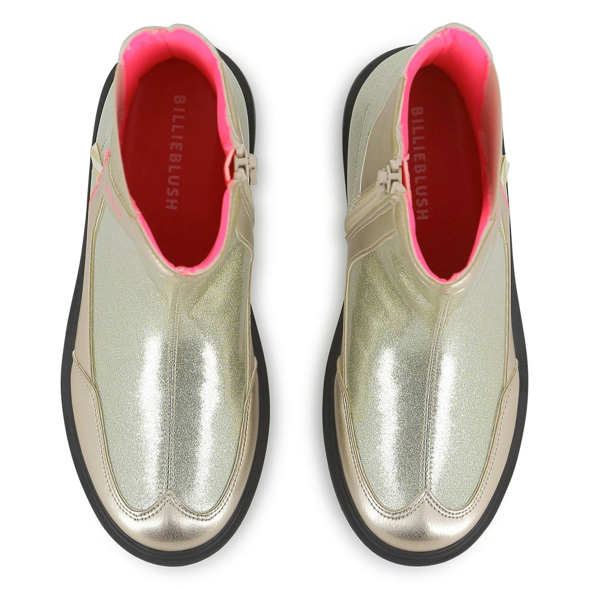 Metallic ankle boots