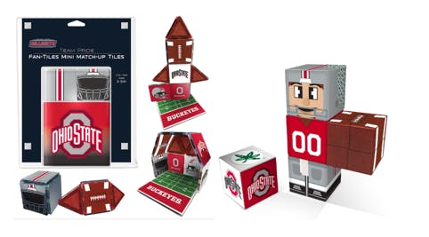 Ohio State Buckeyes Magnetic Fan Tiles & Qubee Character Combo Set