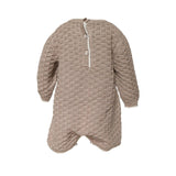 Baby Basketweave Knit Romper Taupe