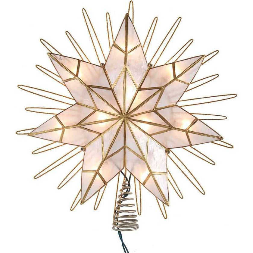 14-Inch 7-Point Natural Capiz Star Lighted Treetop