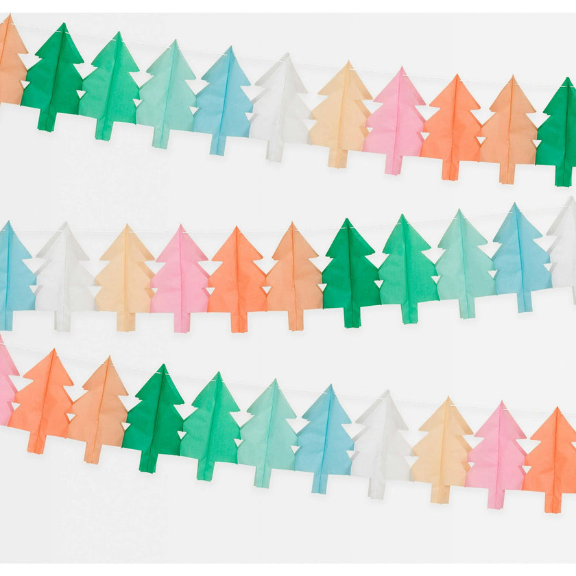 Tissue Paper Christmas Tree Garlands