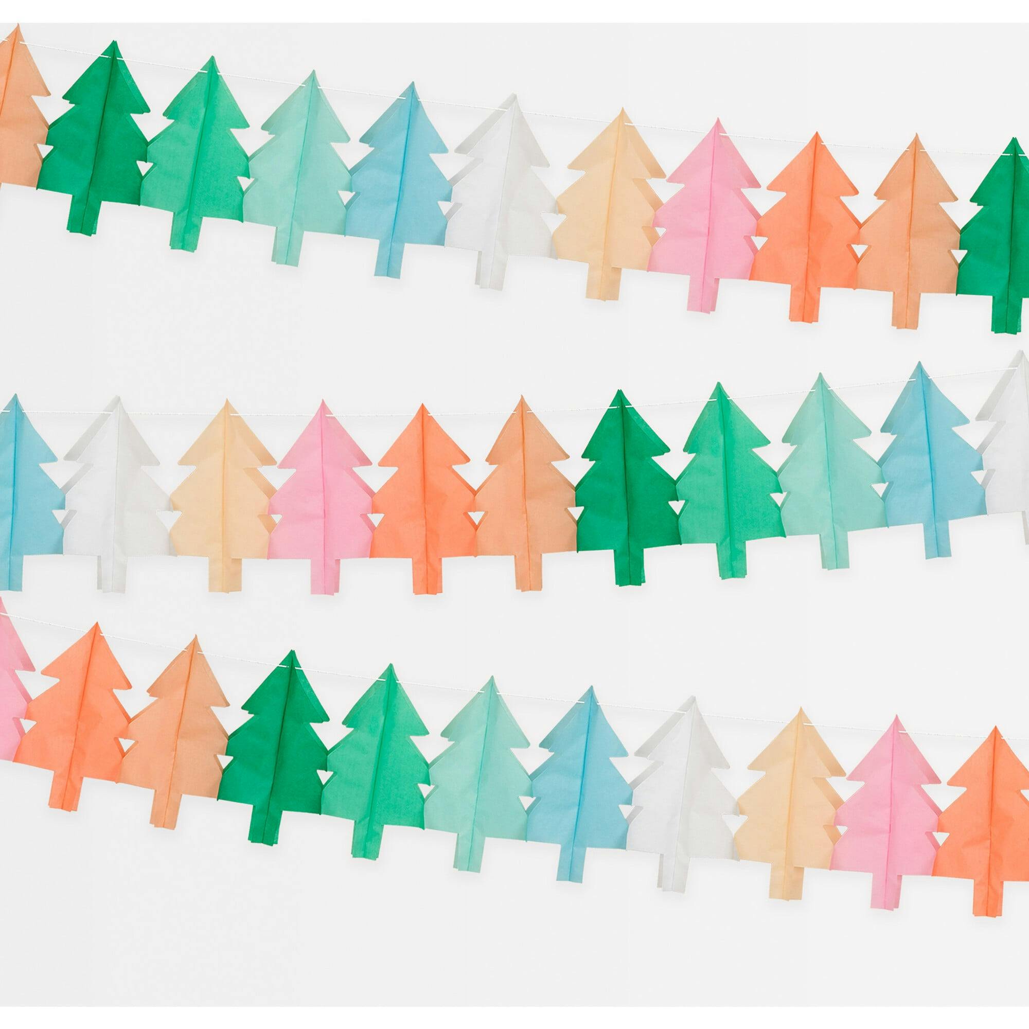 Tissue Paper Christmas Tree Garlands