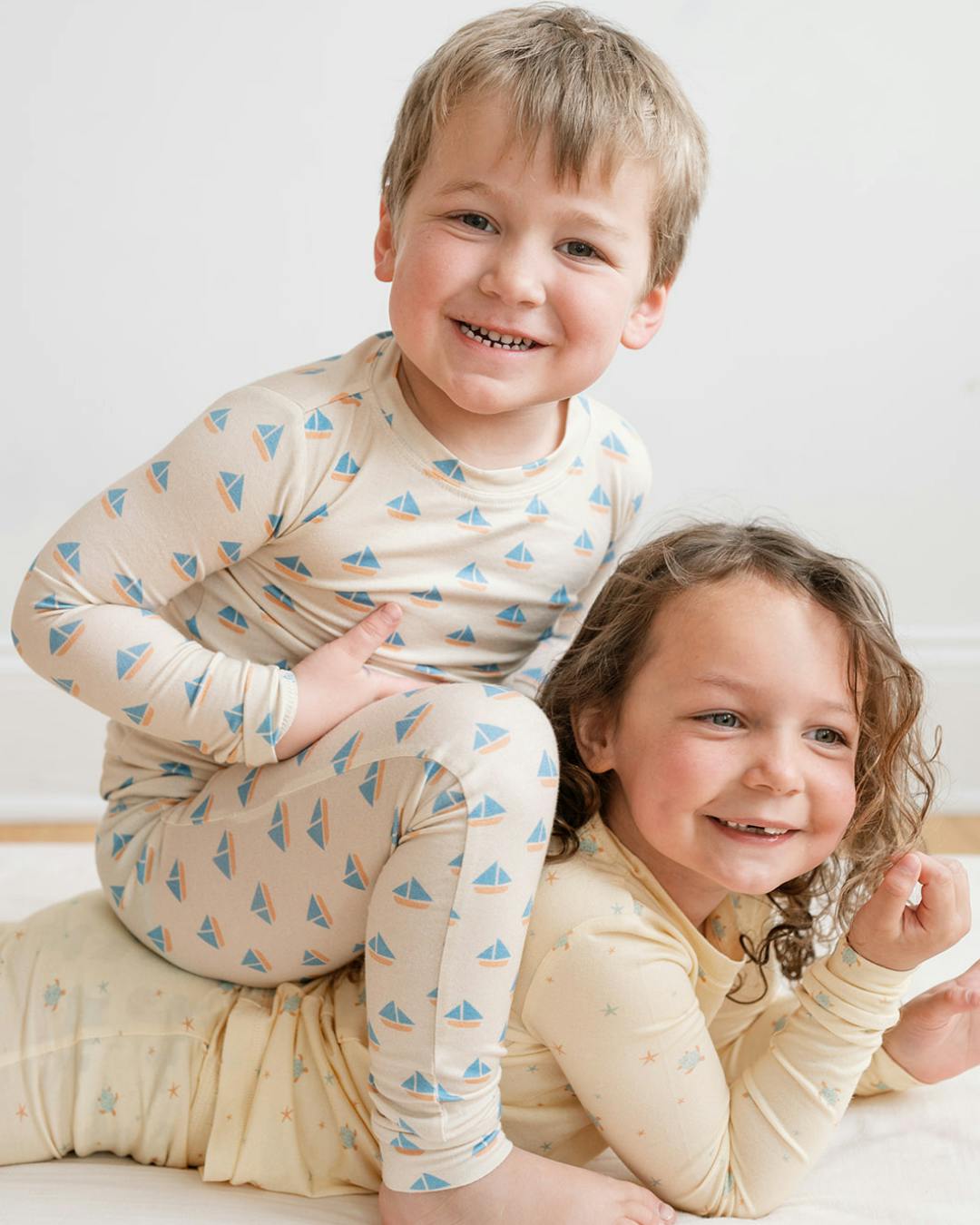 Modal Pajama Set in Sailboats