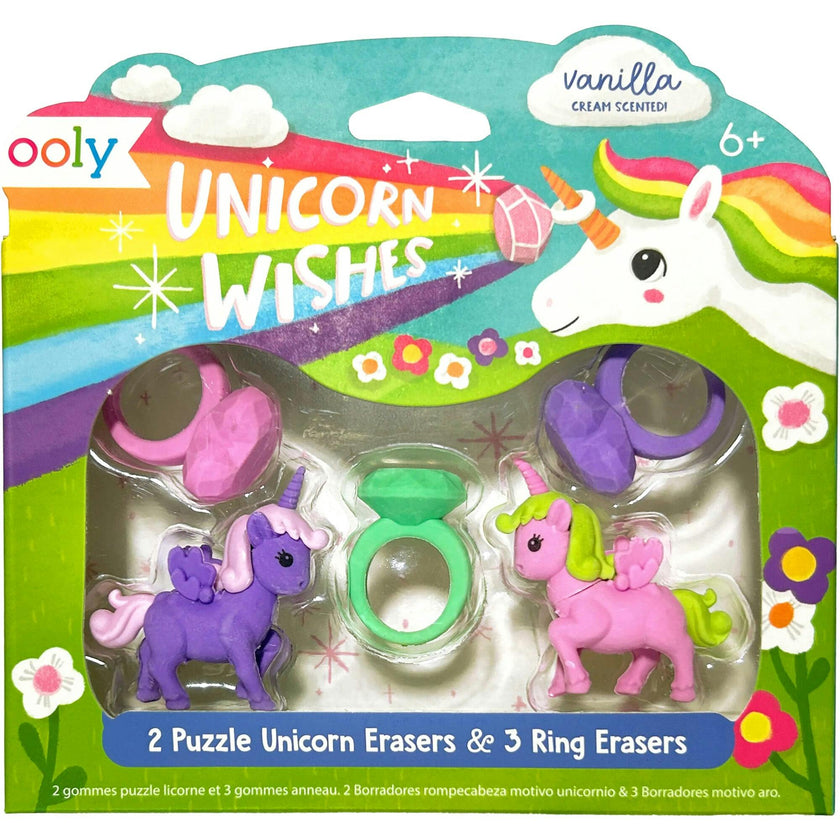 Unicorn Wishes Scented Puzzle Erasers - Set of 5