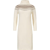 Organic Long Sleeve Turtleneck Intarsia Sweater Dress, White