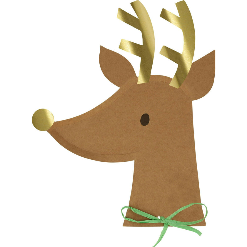 Reindeer With Raffia Bow Plates