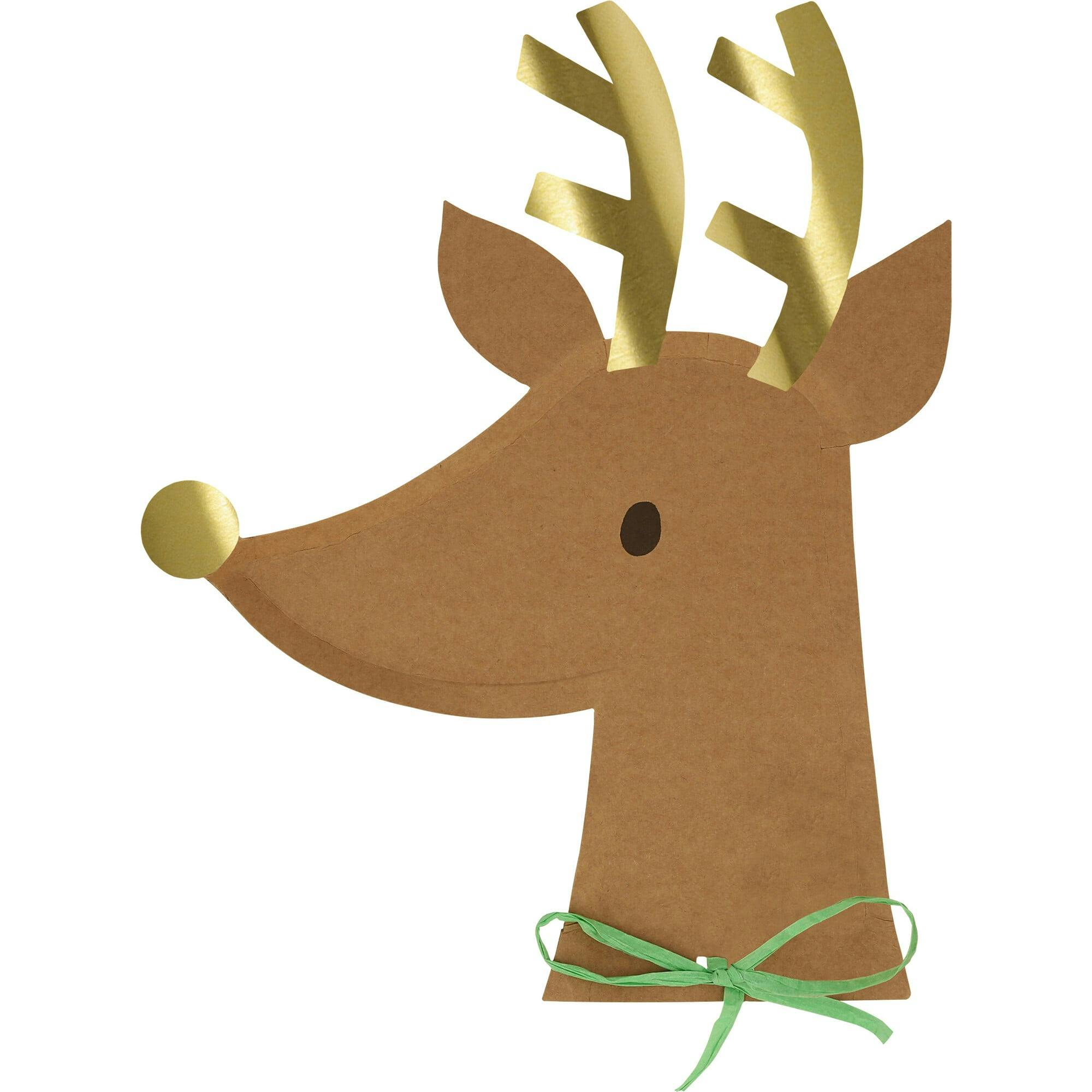 Reindeer With Raffia Bow Plates