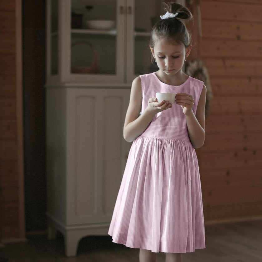 Hampstead Dress - Pastel Pink Stripe