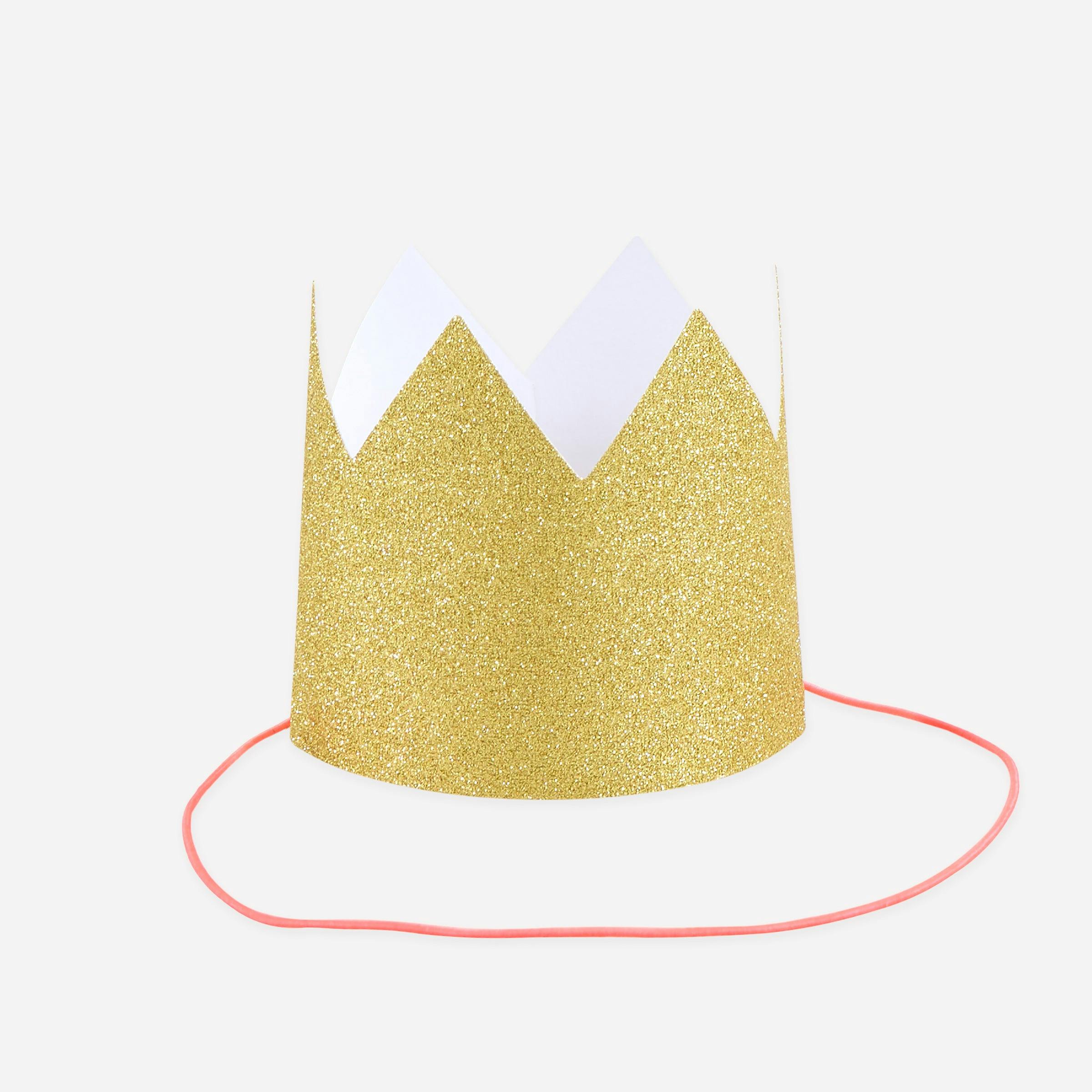 Mini Gold Glitter Crowns