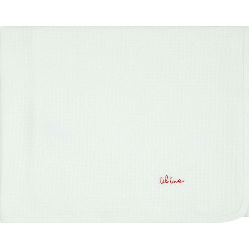 Lil Love Embroidered Waffle Blanket