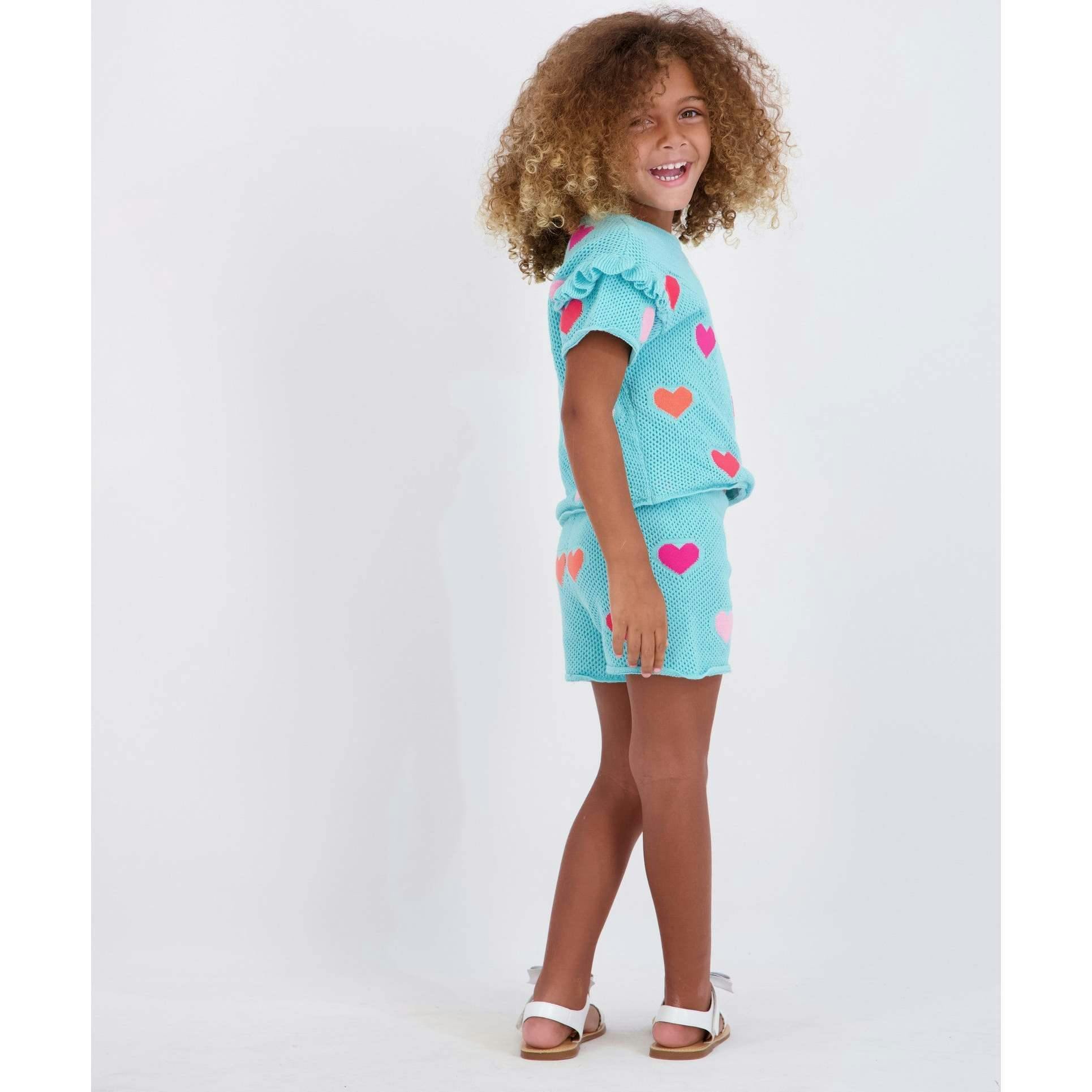 Girls Heart Crochet Set | Aqua Hearts