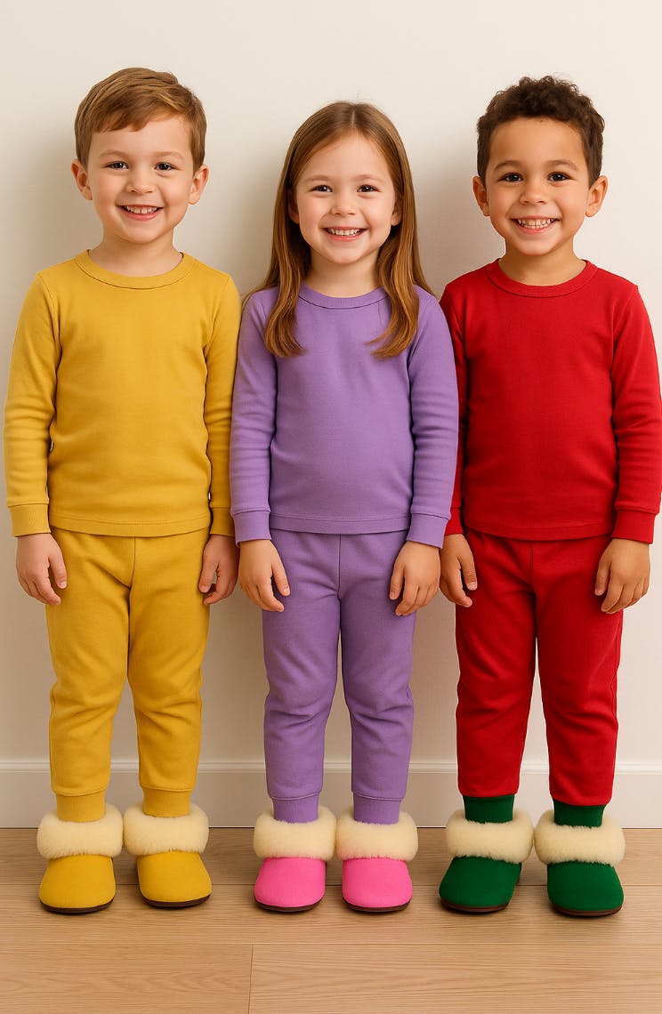 Kids Genuine Alpaca Fur Slippers | Handmade in Peru | Naturally Hypoallergenic | Golden Honey