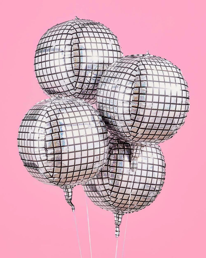 It's Disco, Baby! Balloons - 4 disco ball balloons