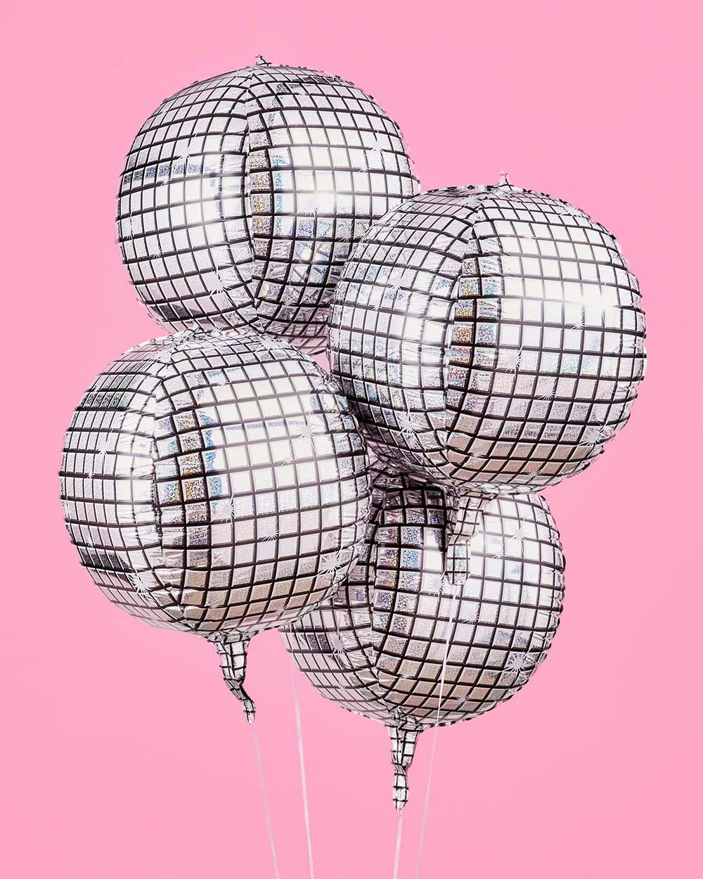 It's Disco, Baby! Balloons - 4 disco ball balloons