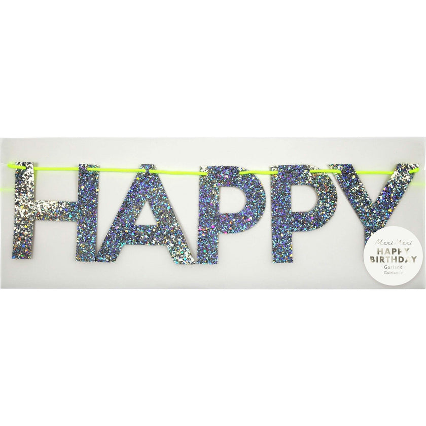 Silver Happy Birthday Garland