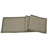 Artisan Hand Loomed Cotton Table Runner - Gray Yellow Stitching - 18"x96" Arcadia Home