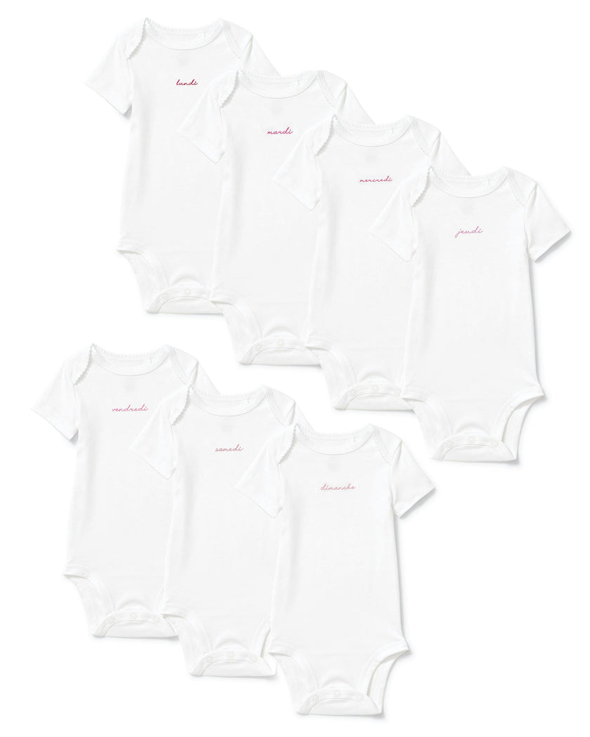 Baby's Pima Short Sleeve Onesie Set in French Lessons Pink