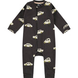 Car Print Long Sleeve Romper