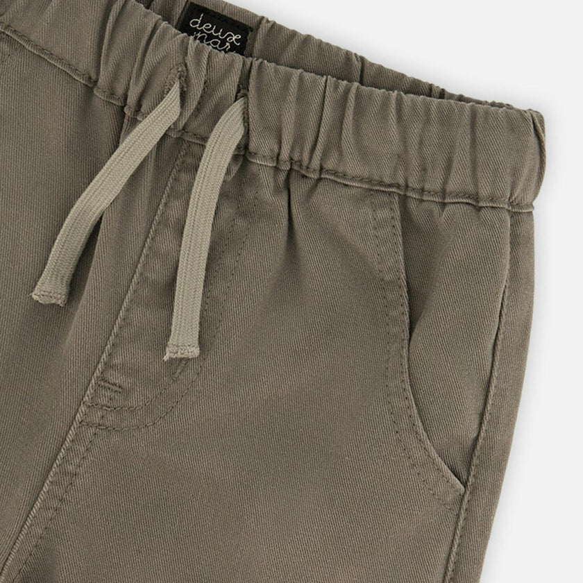Twill Pants With Cargo Pockets Grey