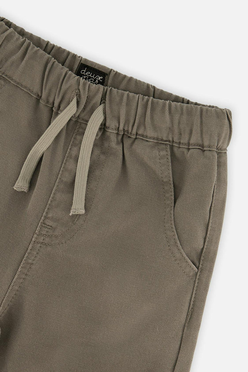 Twill Pants With Cargo Pockets Grey