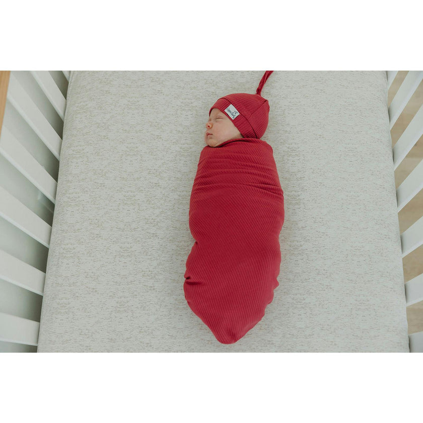 Berry Rib Knit Swaddle Blanket