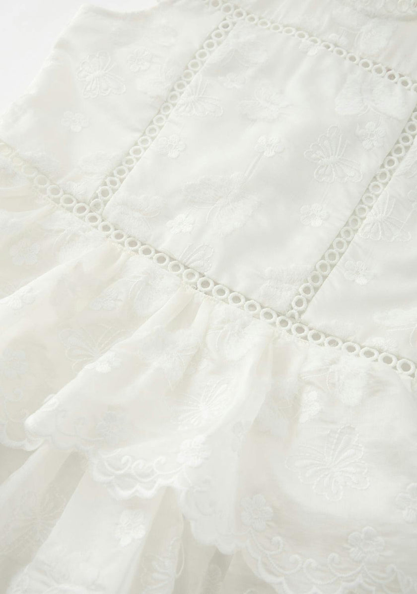 Alisha Frill Embroidery Mini Dress
