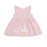 Lotus Flower Ducklings - Ruffle Sleeve Dress and Bloomer with Sunhat