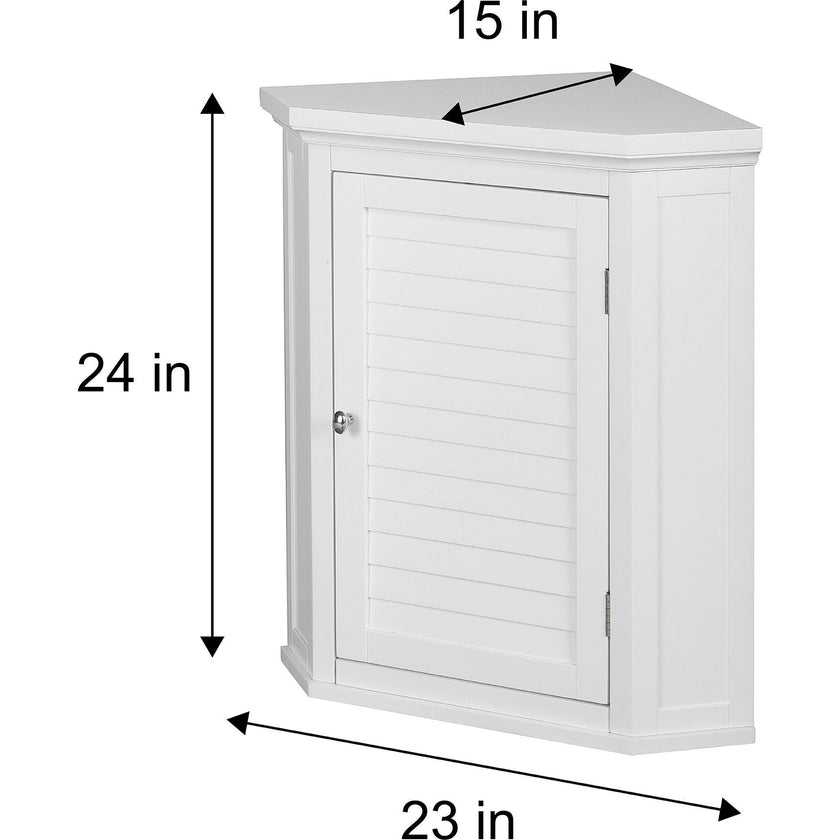 Glancy Wooden Corner Wall Cabinet with Shutter Door