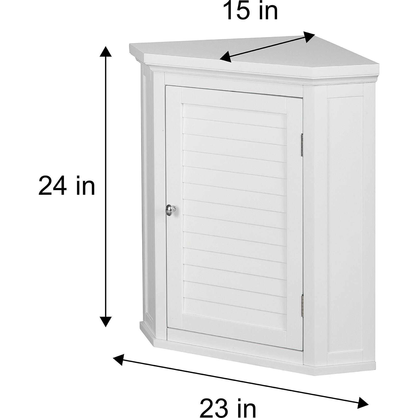 Glancy Wooden Corner Wall Cabinet with Shutter Door
