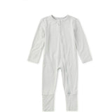 Footed Baby Romper, Grey